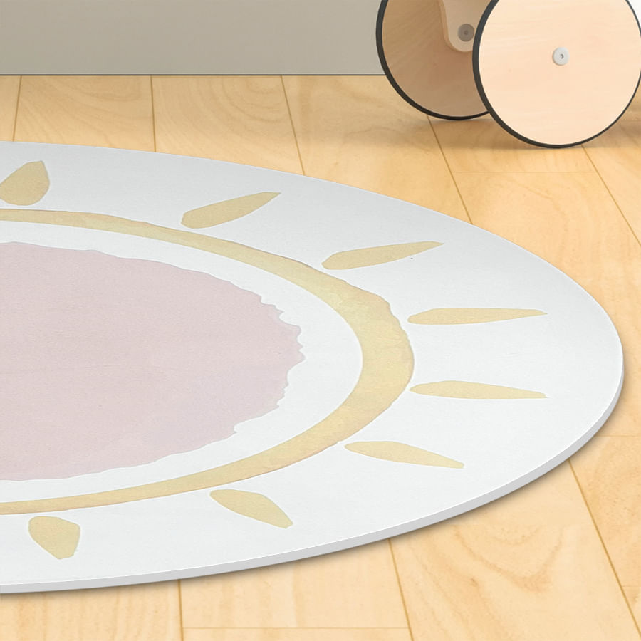 Tapete Infantil Redondo Sol - Amarelo