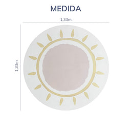 Tapete Infantil Redondo Sol - Amarelo