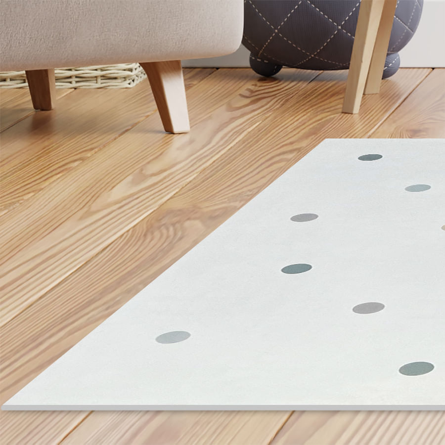 Tapete Infantil Retangular Poá - Verde