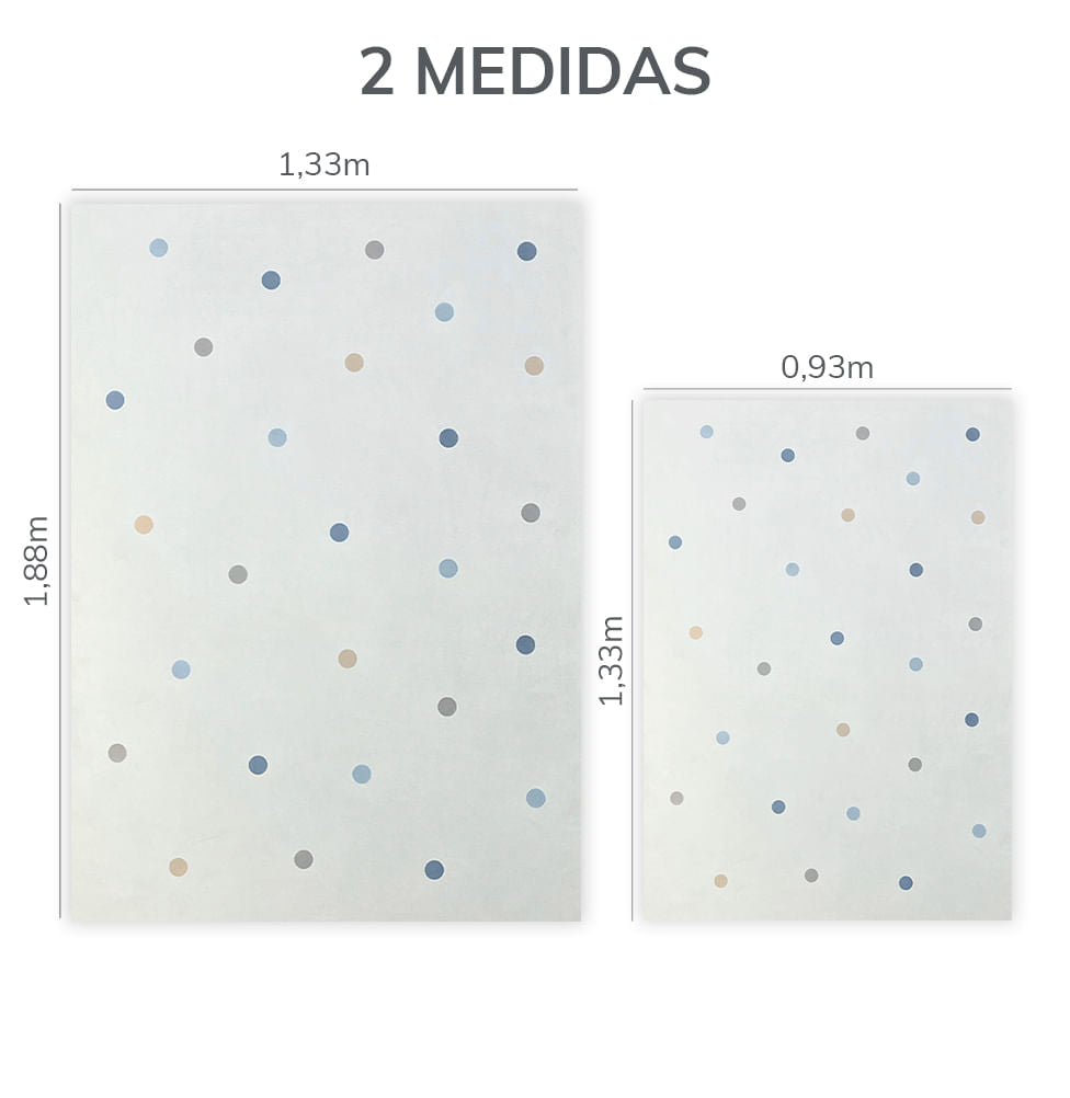 Tapete Infantil Retangular Poá - Azul