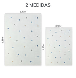 Tapete Infantil Retangular Poá - Azul