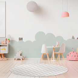 Tapete Infantil Redondo Xadrez Médio - Rosa