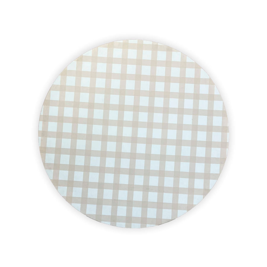 Tapete Infantil Redondo Xadrez Médio - Bege
