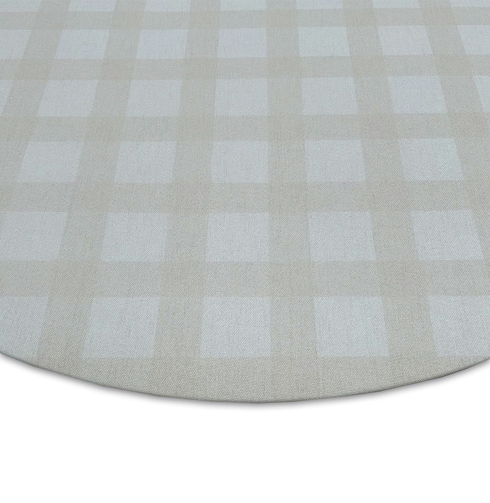 Tapete Infantil Redondo Xadrez Médio - Bege