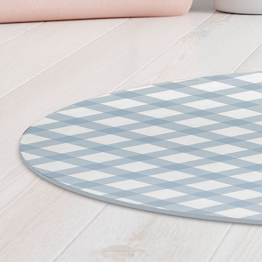 Tapete Infantil Redondo Xadrez Médio - Azul
