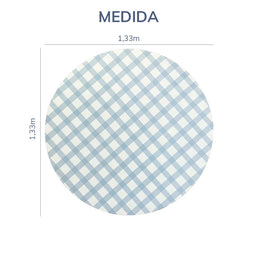 Tapete Infantil Redondo Xadrez Médio - Azul