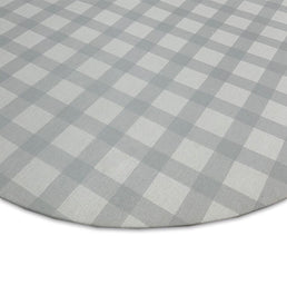 Tapete Infantil Redondo Xadrez Médio - Cinza