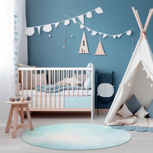 Tapete Infantil Redondo Mancha Aquarela - Tiffany