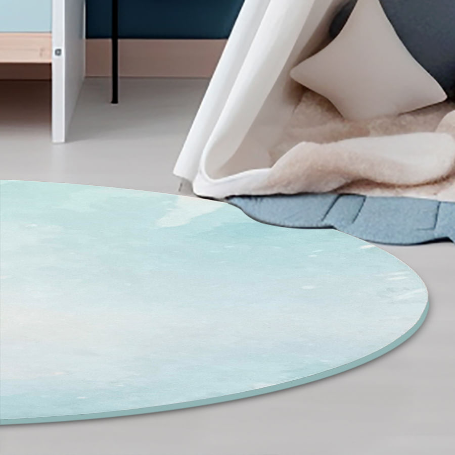 Tapete Infantil Redondo Mancha Aquarela - Tiffany