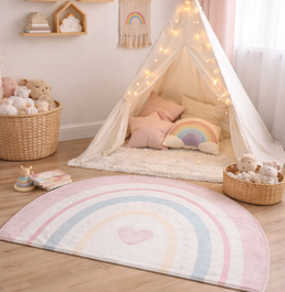 Tapete Infantil Arco Íris Coração Playmat