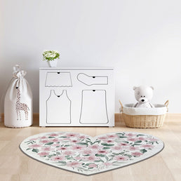 Tapete Infantil Coração Flor Playmat