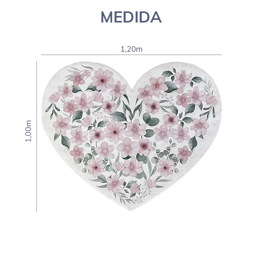 Tapete Infantil Coração Flor Playmat