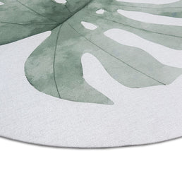 Tapete Infantil Redondo Folha Aquarela