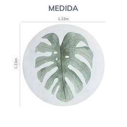 Tapete Infantil Redondo Folha Aquarela