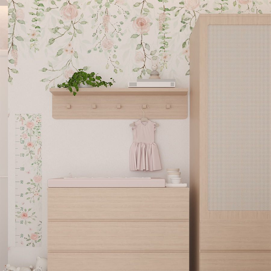 Prateleira Nord Com Ganchos - Carvalho