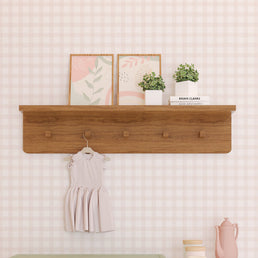 Prateleira Nord Com Ganchos - Freijó