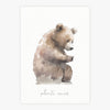 Quadro Infantil Urso na Floresta Bege - Vertical