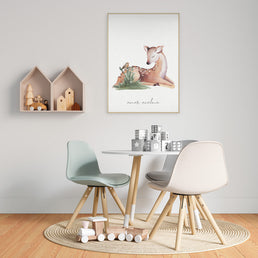 Quadro Infantil Cervo na Floresta Verde - Vertical