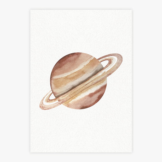 Quadro Infantil Saturno Coral - Vertical