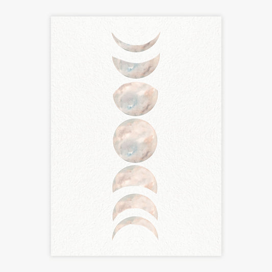 Quadro Infantil Fases da Lua Bege - Vertical