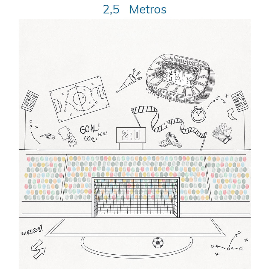 Papel de Parede Infantil Futebol Colors - Mural