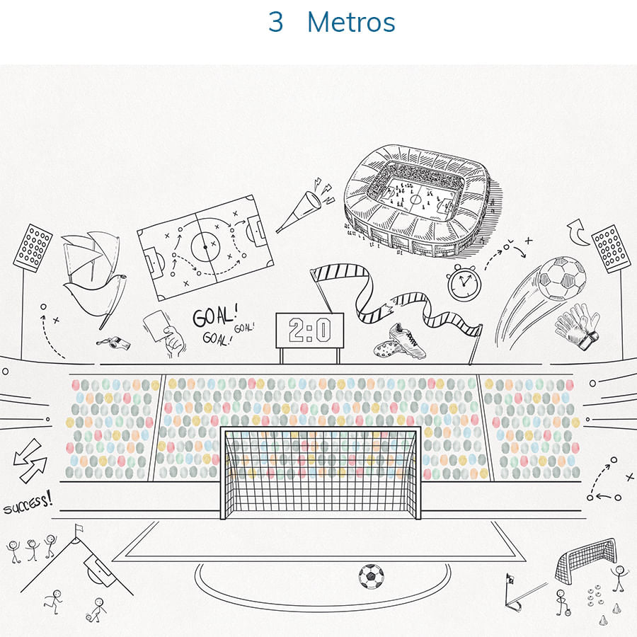 Papel de Parede Infantil Futebol Colors - Mural