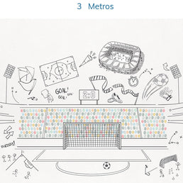 Papel de Parede Infantil Futebol Colors - Mural