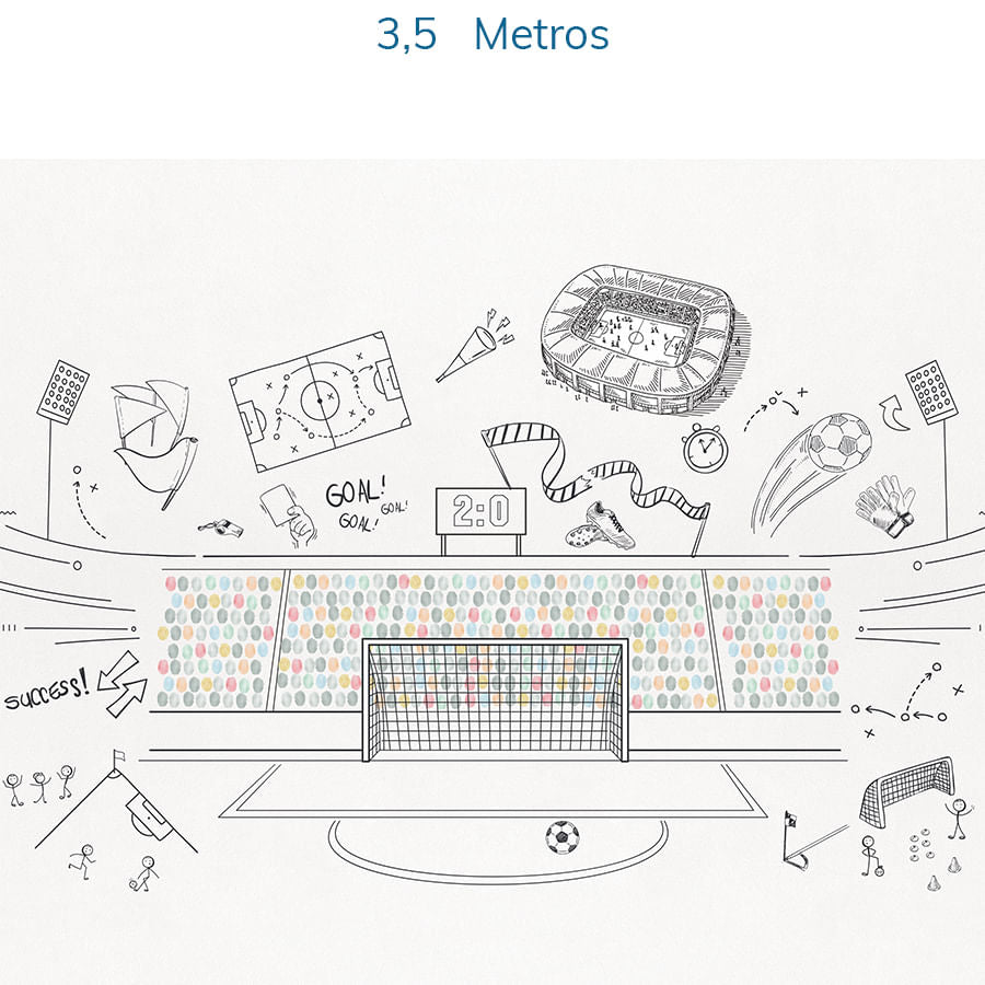 Papel de Parede Infantil Futebol Colors - Mural