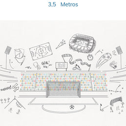 Papel de Parede Infantil Futebol Colors - Mural