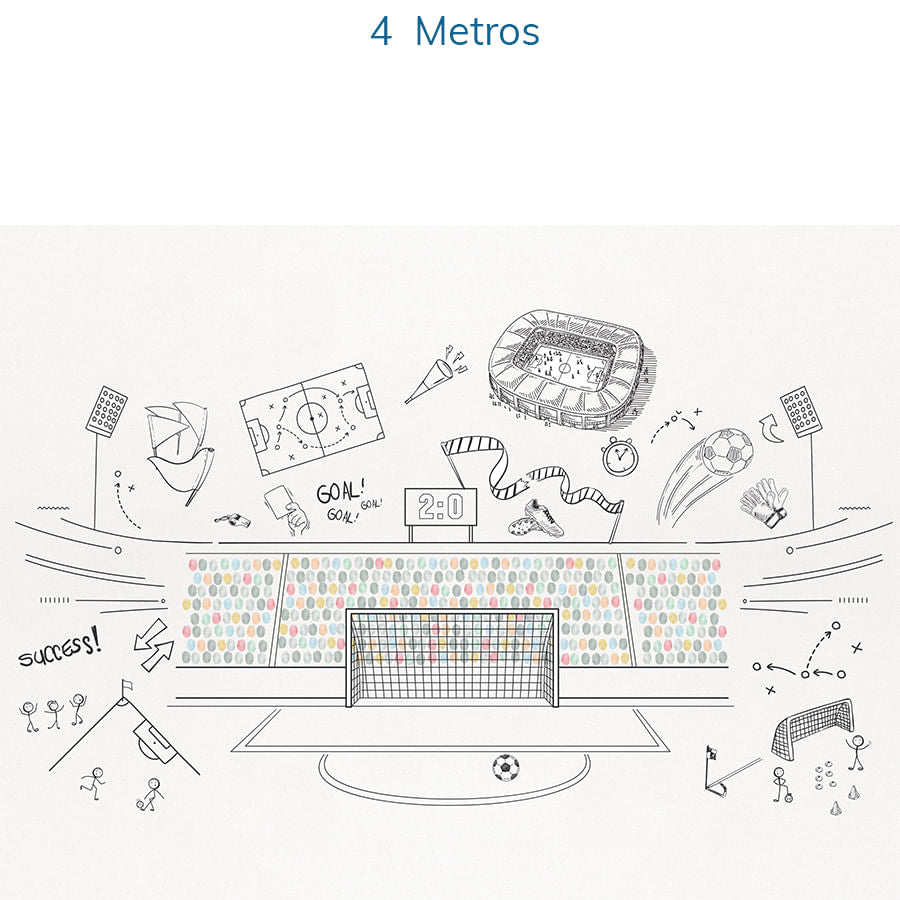Papel de Parede Infantil Futebol Colors - Mural