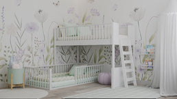 Beliche Infantil Montessoriana Com Cama de Solteiro Fazenda - Branco
