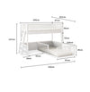 Beliche Infantil Montessoriana Com Cama de Solteiro Fazenda - Branco