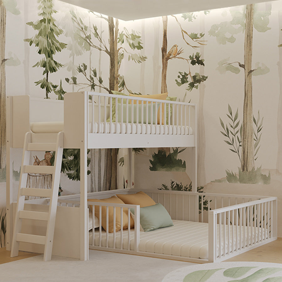 Beliche Infantil Montessoriana Com Cama de Casal Fazenda - Branco