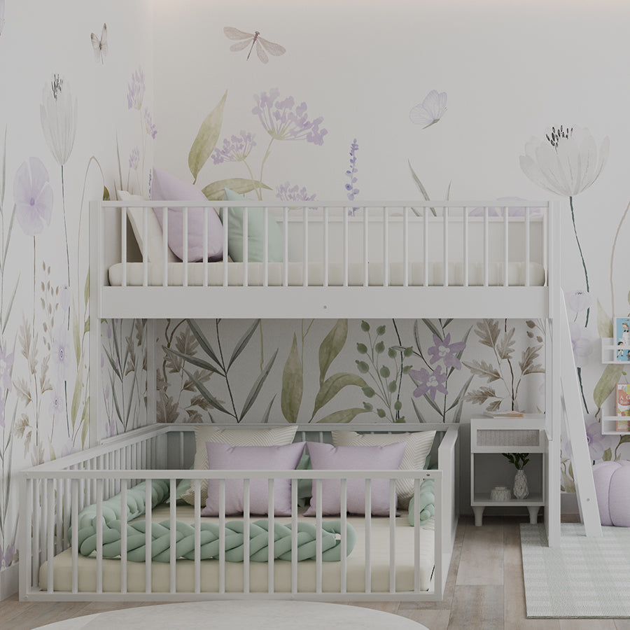 Beliche Infantil Montessoriana Com Cama de Casal Fazenda - Branco