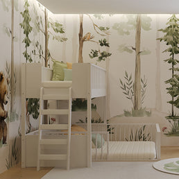 Beliche Infantil Montessoriana Com Cama de Casal Fazenda - Branco