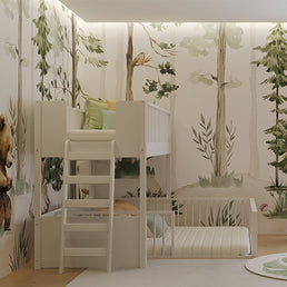 Beliche Infantil Montessoriana Com Cama de Casal Fazenda - Branco