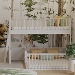 Beliche Infantil Montessoriana Com Cama de Casal Fazenda - Branco