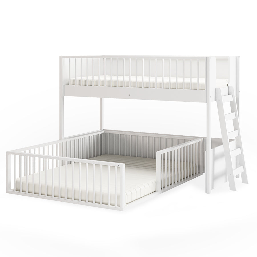 Beliche Infantil Montessoriana Com Cama de Casal Fazenda - Branco