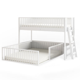 Beliche Infantil Montessoriana Com Cama de Casal Fazenda - Branco