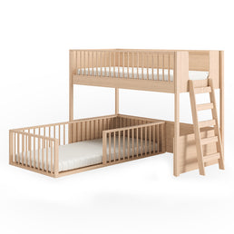 Beliche Infantil Montessoriana Com Cama de Solteiro Fazenda - Carvalho