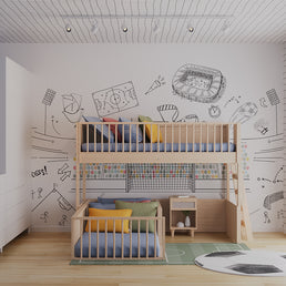 Beliche Infantil Montessoriana Com Cama de Solteiro Fazenda - Carvalho