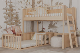 Beliche Infantil Montessoriana Com Cama de Solteiro Fazenda - Carvalho