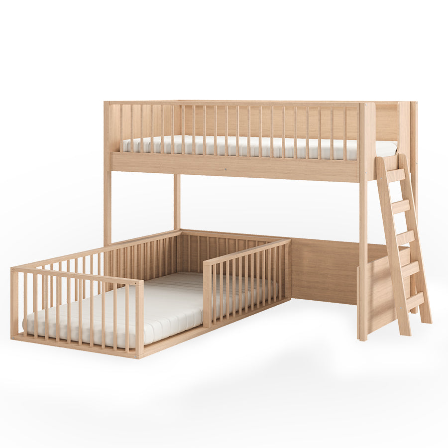 Beliche Infantil Montessoriana Com Cama de Solteiro Fazenda - Carvalho