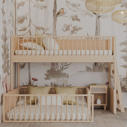Beliche Infantil Montessoriana Com Cama de Casal Fazenda - Carvalho