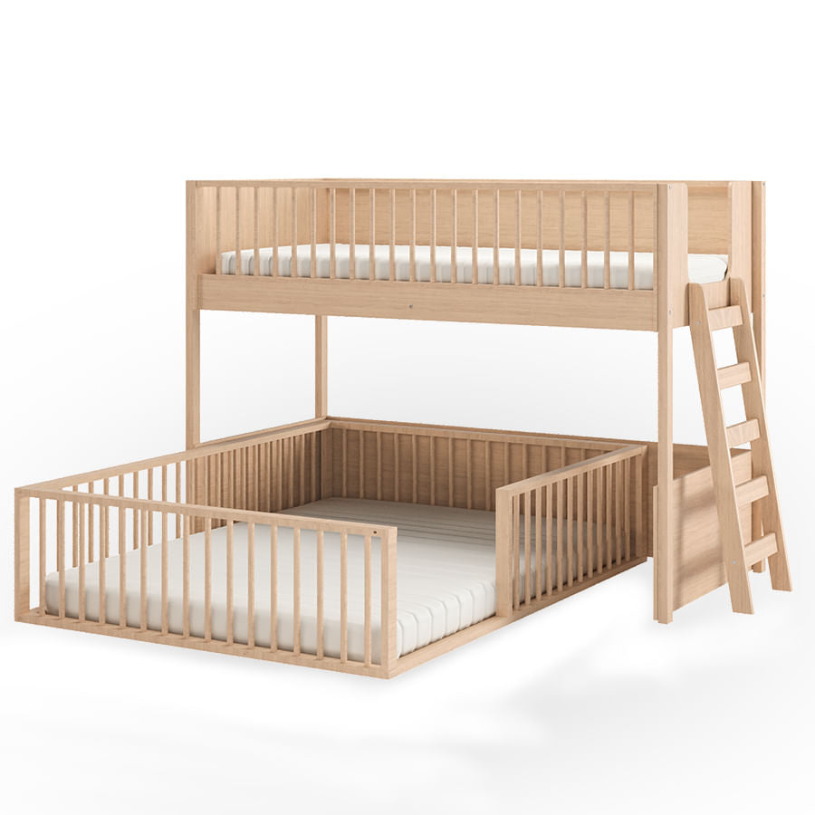 Beliche Infantil Montessoriana Com Cama de Casal Fazenda - Carvalho