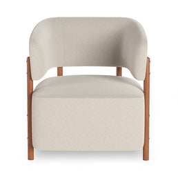 Poltrona Cora Pé Madeira Mel - Cru