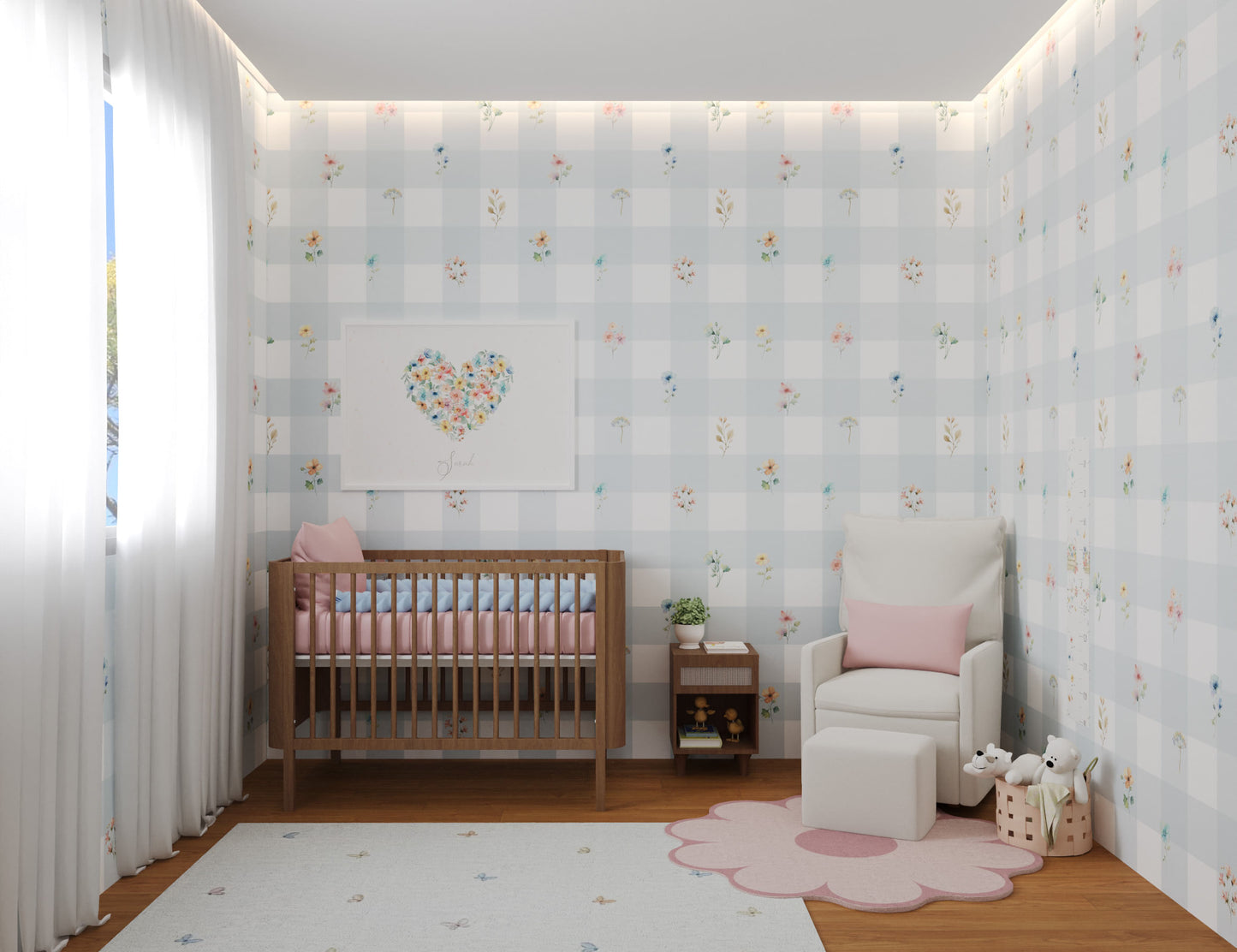 Quarto da Sarah - Xadrez Floral