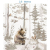 Papel de Parede Infantil Urso na Floresta Bege - Mural