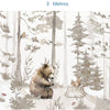 Papel de Parede Infantil Urso na Floresta Bege - Mural