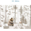 Papel de Parede Infantil Urso na Floresta Bege - Mural